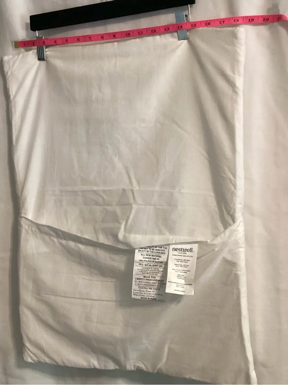 NESTWELL 2  White COTTON Pillow Shams SZ  20” X 26” Lightly Quilted Lightweight